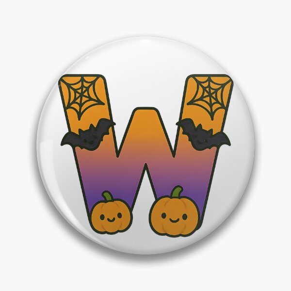Item preview, Halloween Letter W – Cute Kawaii Cartoon with Spooky Details designed and sold by PrintCreations9.