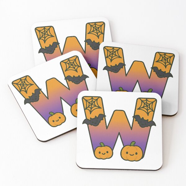 Item preview, Halloween Letter W – Cute Kawaii Cartoon with Spooky Details designed and sold by PrintCreations9.
