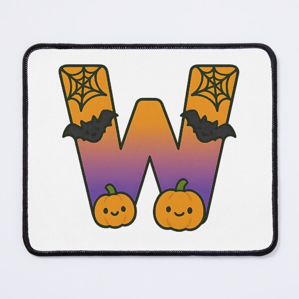 Item preview, Halloween Letter W – Cute Kawaii Cartoon with Spooky Details designed and sold by PrintCreations9.