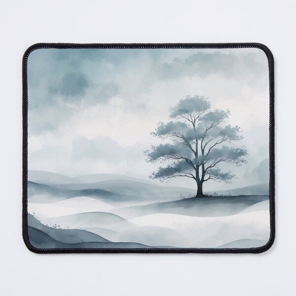 Item preview, Misty Solitary Tree in Calm Landscape designed and sold by 0606PM.