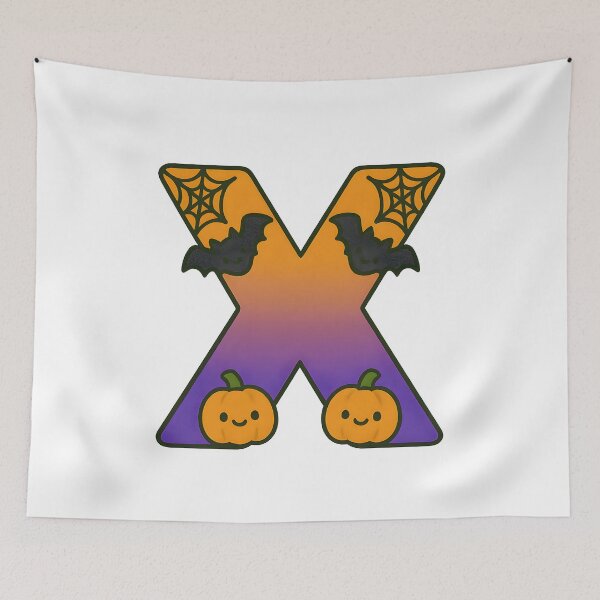 Item preview, Halloween Letter X – Cute Kawaii Cartoon with Spooky Details designed and sold by PrintCreations9.