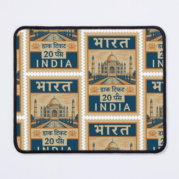 Item preview, Vintage India Postage Stamp | Taj Mahal and Lotus Retro Design designed and sold by Travellerz.
