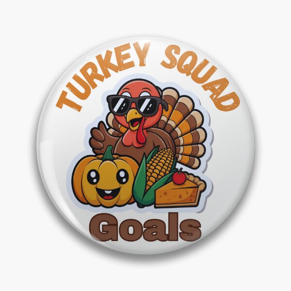 Item preview, Turkey Squad Goals – Cute Thanksgiving Pumpkin, Corn and Pie Design designed and sold by RUNO LAB.