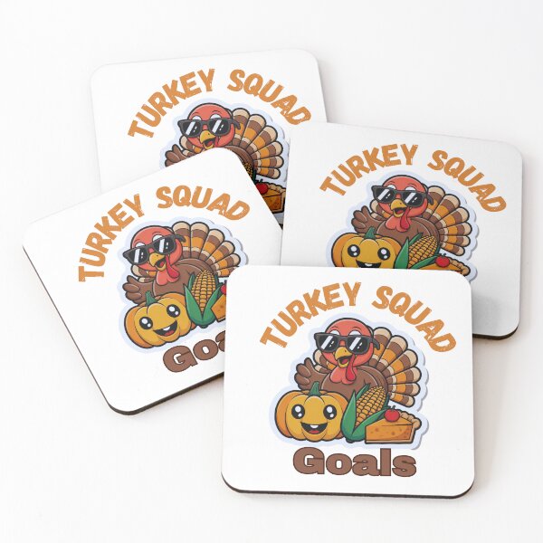 Item preview, Turkey Squad Goals – Cute Thanksgiving Pumpkin, Corn and Pie Design designed and sold by RUNO LAB.