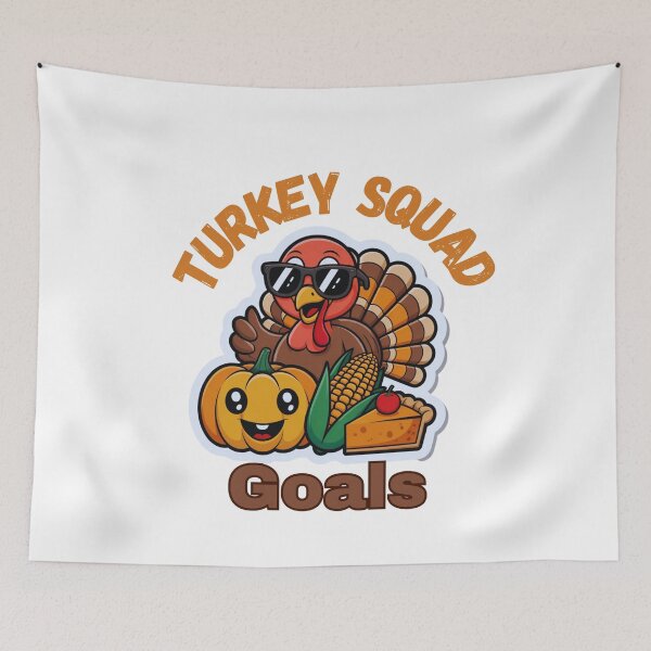 Item preview, Turkey Squad Goals – Cute Thanksgiving Pumpkin, Corn and Pie Design designed and sold by RUNO LAB.