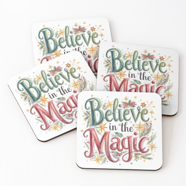 Item preview, Believe in the Magic – Classic Christmas Holiday Design designed and sold by WovennDesigns.