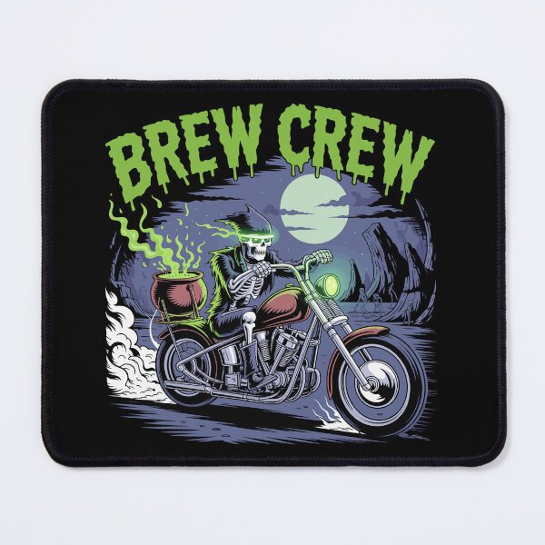 Item preview, The Cauldron Rider: A cool skeleton biker speeds along on a chopper with a bubbling cauldron strapped to the back. For the Halloween Festive Season designed and sold by Grang Art Artistic Designs.