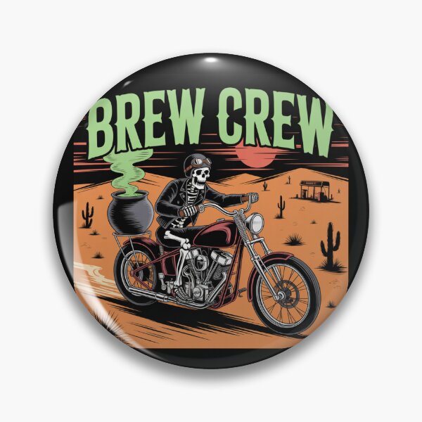 Item preview, Midnight's Mixer: A cool skeleton biker speeds along on a chopper with a bubbling cauldron strapped to the back. For the Halloween Festive Season designed and sold by Grang Art Artistic Designs.
