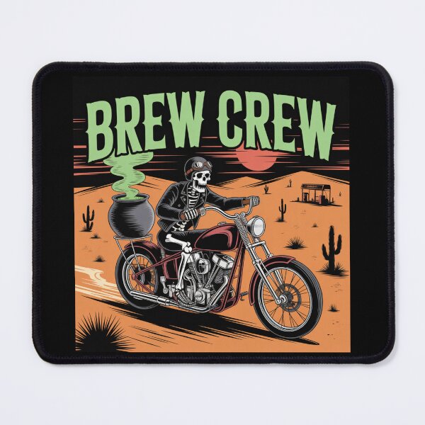 Item preview, Midnight's Mixer: A cool skeleton biker speeds along on a chopper with a bubbling cauldron strapped to the back. For the Halloween Festive Season designed and sold by Grang Art Artistic Designs.