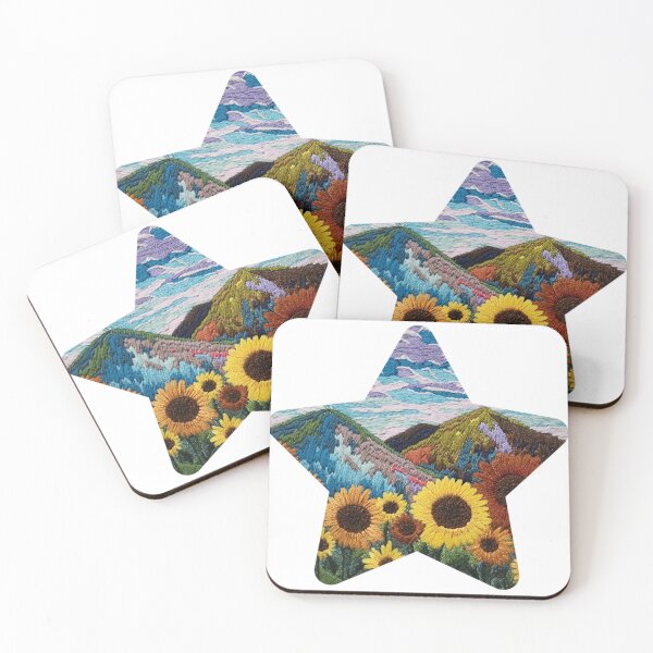 Item preview, Sunflower field and mountains designed and sold by Nicole-crafts.