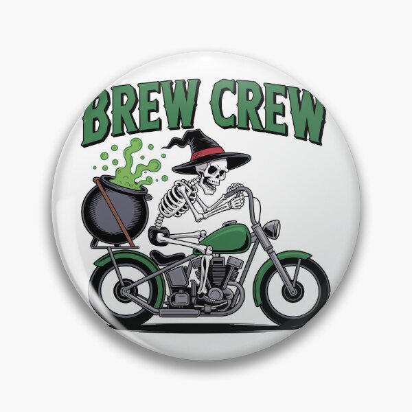 Item preview, Potion on Wheels: A cool skeleton biker speeds along on a chopper with a bubbling cauldron strapped to the back. For the Halloween Festive Season designed and sold by Grang Art Artistic Designs.
