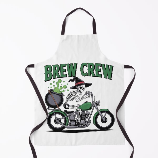 Item preview, Potion on Wheels: A cool skeleton biker speeds along on a chopper with a bubbling cauldron strapped to the back. For the Halloween Festive Season designed and sold by Grang Art Artistic Designs.