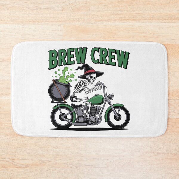 Item preview, Potion on Wheels: A cool skeleton biker speeds along on a chopper with a bubbling cauldron strapped to the back. For the Halloween Festive Season designed and sold by Grang Art Artistic Designs.