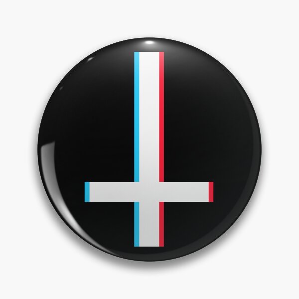 Item preview, White Inverted Cross – 3D Glitch Satanic Symbol designed and sold by HexedHibiscus.