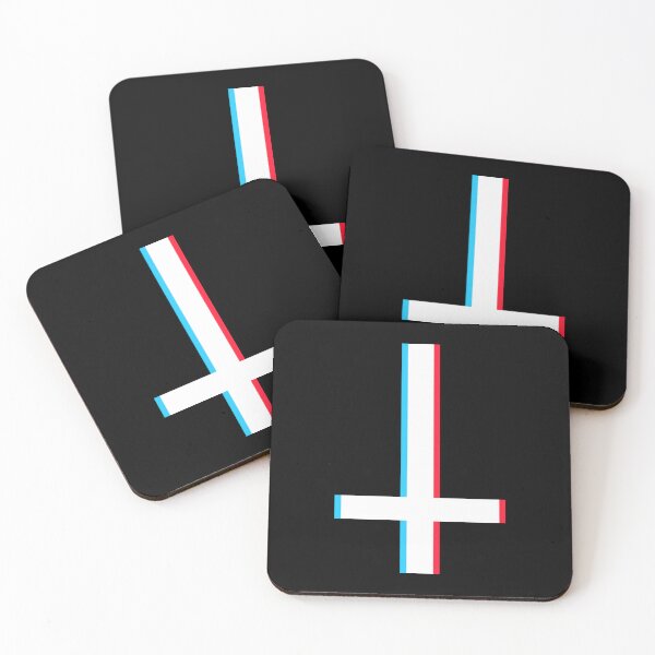 Item preview, White Inverted Cross – 3D Glitch Satanic Symbol designed and sold by HexedHibiscus.