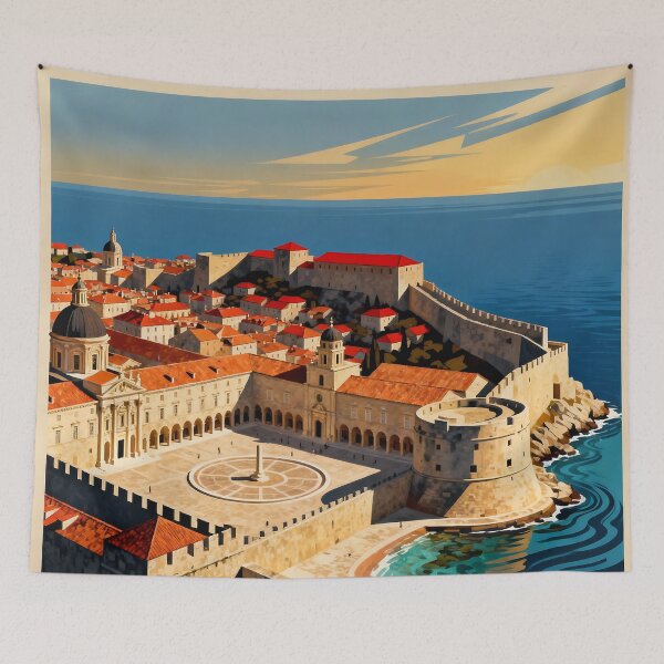 Item preview, Dubrovnik Vintage Travel Poster designed and sold by TrendSh0p.