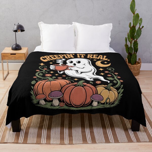 Item preview, Cup of Creepin' It Real: declares this charming retro halloween illustration!  designed and sold by Grang Art Artistic Designs.
