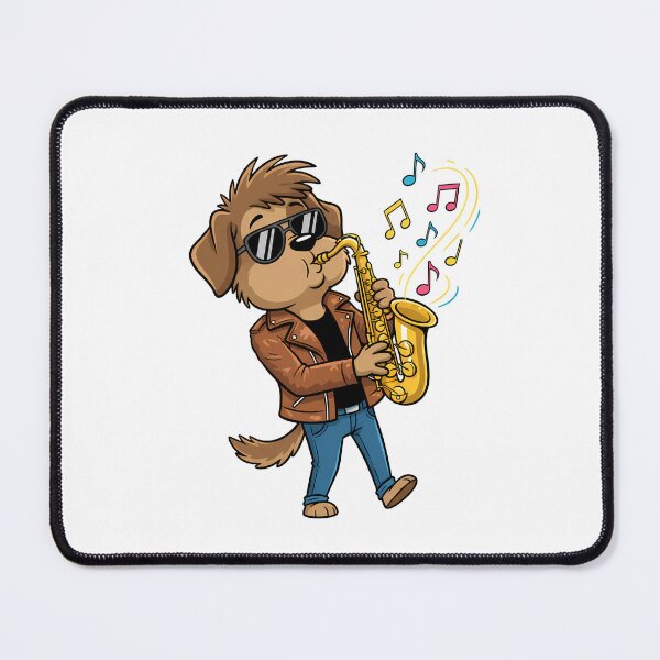 Item preview, Cool Dog Playing Saxophone – Jazzy Cartoon Animal Music Design designed and sold by hn79.