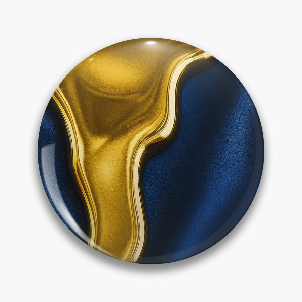 Item preview, Elegant, deep blue silk fabric, decorated with shiny, liquid gold designed and sold by Bukhisz.