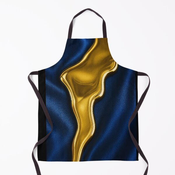 Item preview, Elegant, deep blue silk fabric, decorated with shiny, liquid gold designed and sold by Bukhisz.