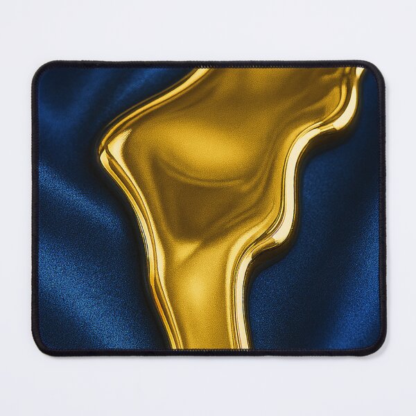 Item preview, Elegant, deep blue silk fabric, decorated with shiny, liquid gold designed and sold by Bukhisz.