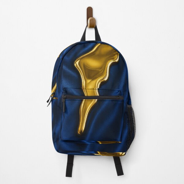 Item preview, Elegant, deep blue silk fabric, decorated with shiny, liquid gold designed and sold by Bukhisz.