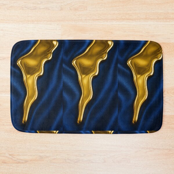 Item preview, Elegant, deep blue silk fabric, decorated with shiny, liquid gold designed and sold by Bukhisz.