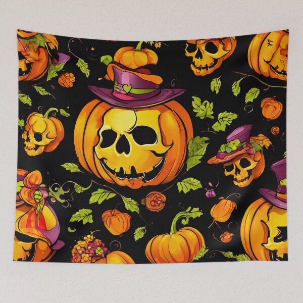 Item preview, Skull in a Pumpkin Hat designed and sold by Zofia Sosnecka.