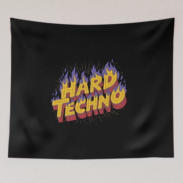 Item preview, Hard Techno – Fiery Cartoon Lettering Design for Electronic Music Lovers designed and sold by paulo silveira.