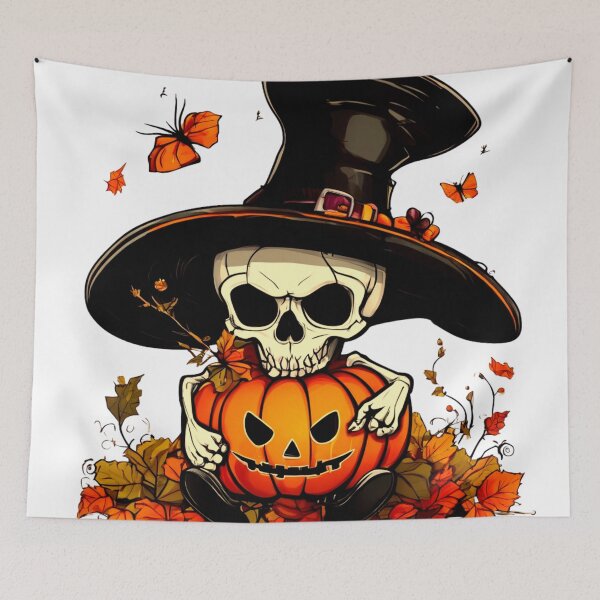Item preview, Skull in a Pumpkin Hat designed and sold by Zofia Sosnecka.