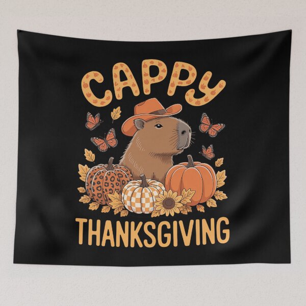 Item preview, Cute Capybara Capy Thanksgiving Day Season Fall Pumpkin Leaf designed and sold by JonBarnes22.