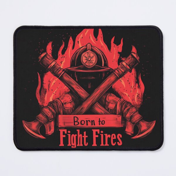 Item preview, Born to fight fires - red and black designed and sold by HalsandTyCustom.