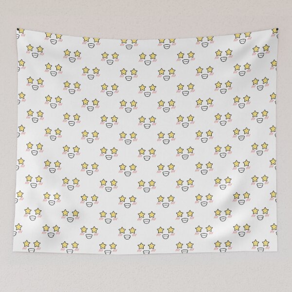 Item preview, Cute kawaii blushing star eyes face pattern designed and sold by BlushyPrint.