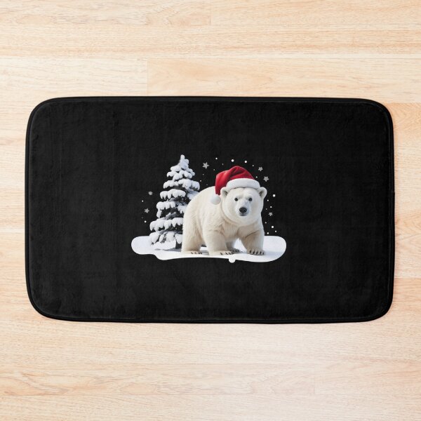 Item preview, Cute Christmas Polar Bear Red Santa Hat Lighted Tree Snow designed and sold by JonBarnes22.