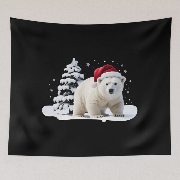 Item preview, Cute Christmas Polar Bear Red Santa Hat Lighted Tree Snow designed and sold by JonBarnes22.