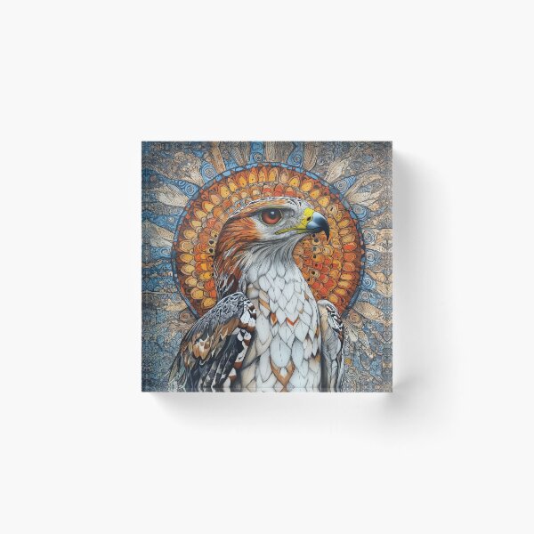 Item preview, Detailed design of an Egyptian Hawk with a Vibrant Radial Mandala Background. designed and sold by HEMRO.