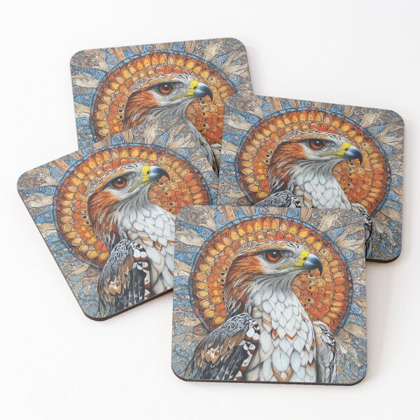 Item preview, Detailed design of an Egyptian Hawk with a Vibrant Radial Mandala Background. designed and sold by HEMRO.
