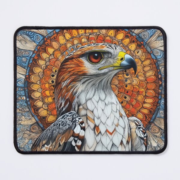 Item preview, Detailed design of an Egyptian Hawk with a Vibrant Radial Mandala Background. designed and sold by HEMRO.