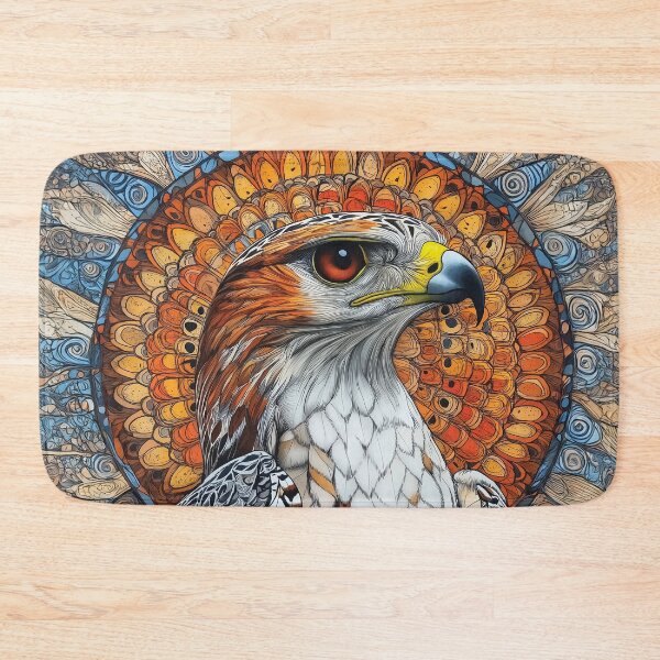 Item preview, Detailed design of an Egyptian Hawk with a Vibrant Radial Mandala Background. designed and sold by HEMRO.