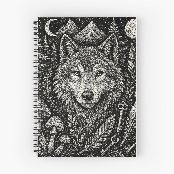 Item preview, Mystical Wolf Forest Night Sky Doodle designed and sold by EdvvinStudios.