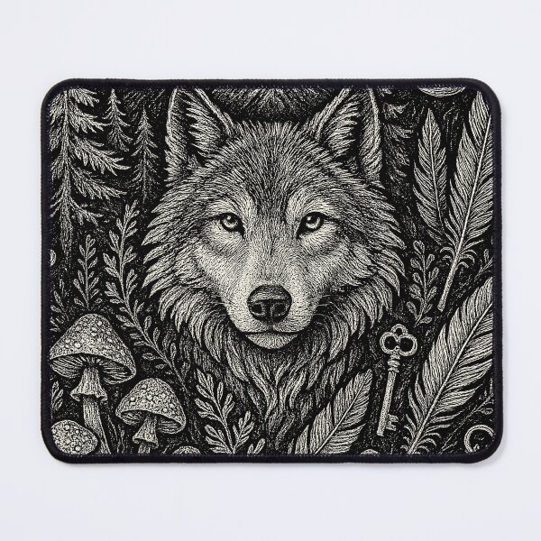 Item preview, Mystical Wolf Forest Night Sky Doodle designed and sold by EdvvinStudios.