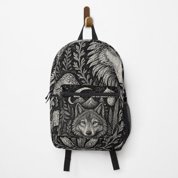 Item preview, Mystical Wolf Forest Night Sky Doodle designed and sold by EdvvinStudios.