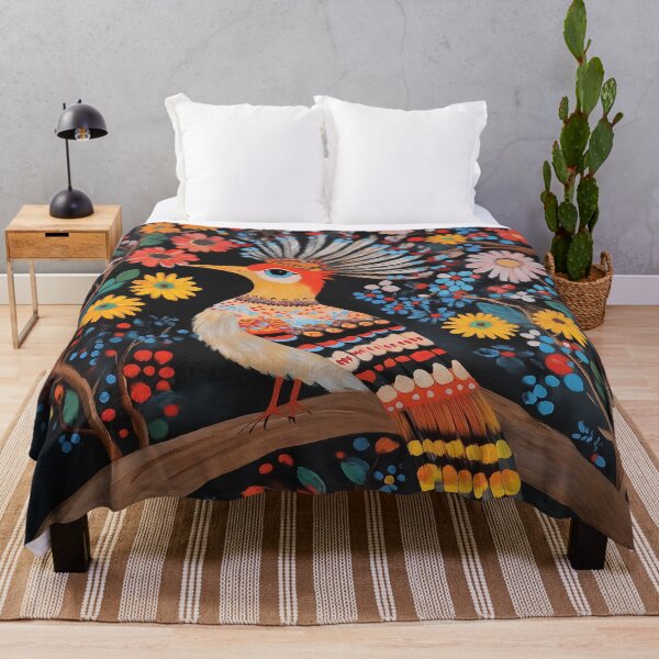 Item preview, Vibrant design of a Hoopoe Bird on a Branch Surrounded by Flowers. designed and sold by HEMRO.