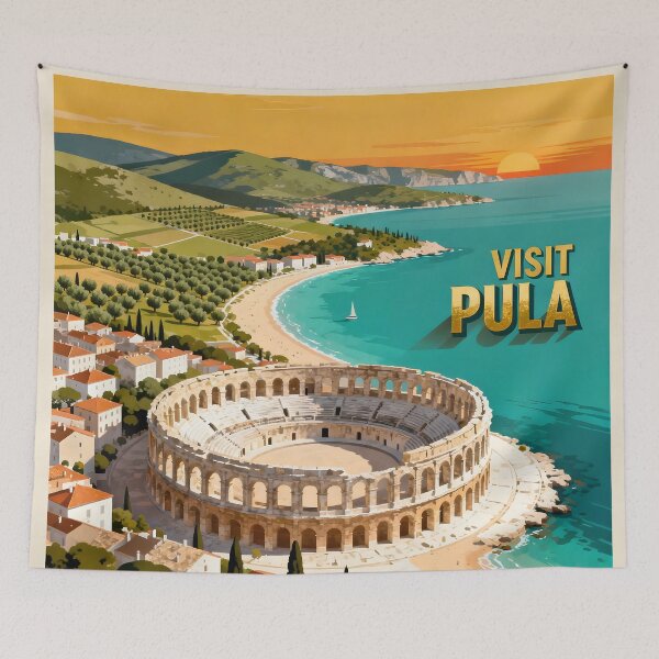 Item preview, Ai ilustration Historic Pula Arena - Roman Amphitheater in Croatia designed and sold by TrendSh0p.