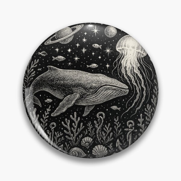 Item preview, Whale Jellyfish Deep Ocean Space Art designed and sold by EdvvinStudios.