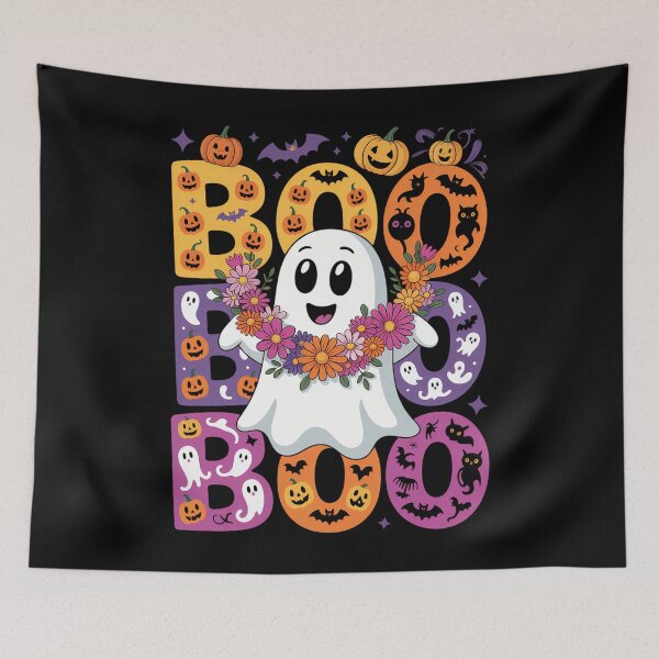 Artikelvorschau, Süßes Gespenst Floral Boo Halloween Junge Mädchen Geist Gruselige Jahreszeit entworfen und verkauft von JulienAureo.