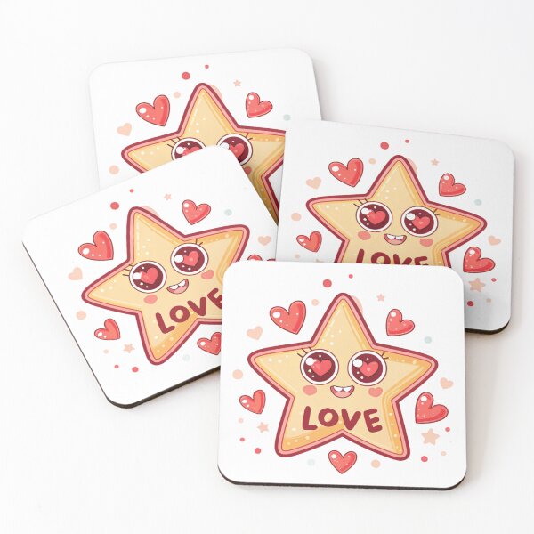 Item preview, Kawaii Star with Love Hearts | Cute Cartoon Design designed and sold by VivoStudio.