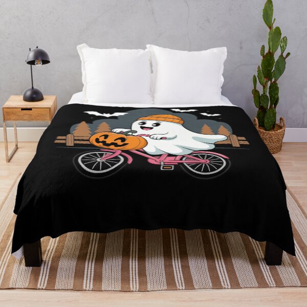 Item preview, Cute Ghost Riding Bicycle Bike Floral Hat Pumpkin Halloween designed and sold by JulienAureo.