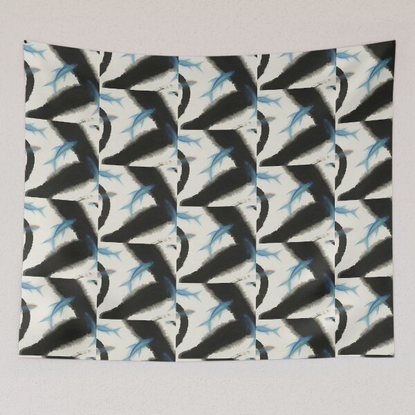 Item preview, Ethereal Blue Fish Amidst Dynamic Ink Strokes designed and sold by zzz888.