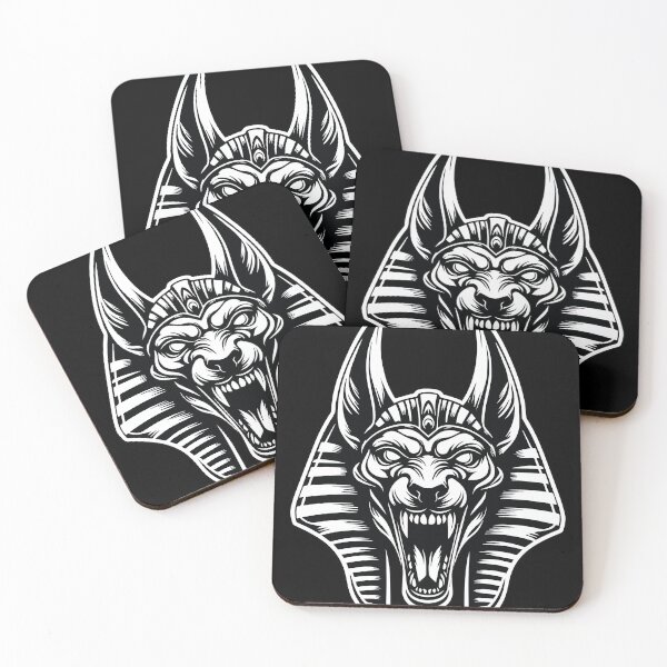 Item preview, Anubis Head – Angry Pharaoh Dog Skull Black and White Artwork designed and sold by MHassan92.